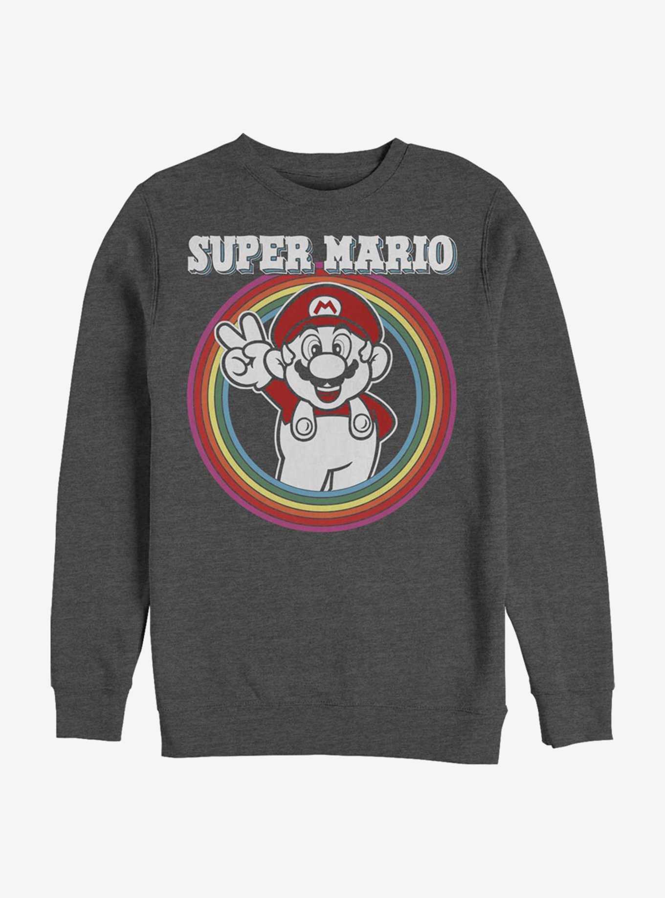 Super Mario Rainbow Mario Crew Sweatshirt, , hi-res