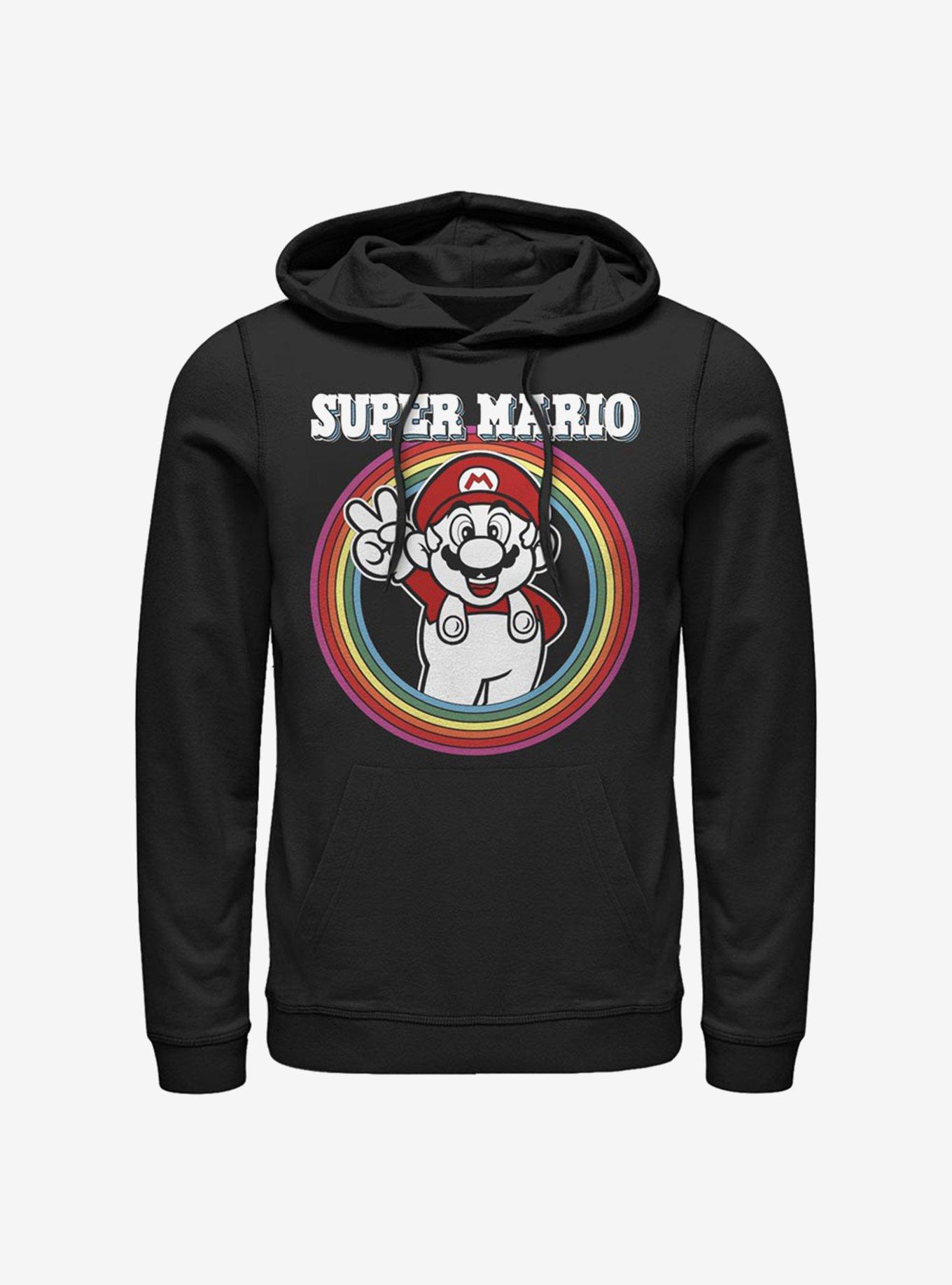 Super Mario Rainbow Mario Hoodie, BLACK, hi-res