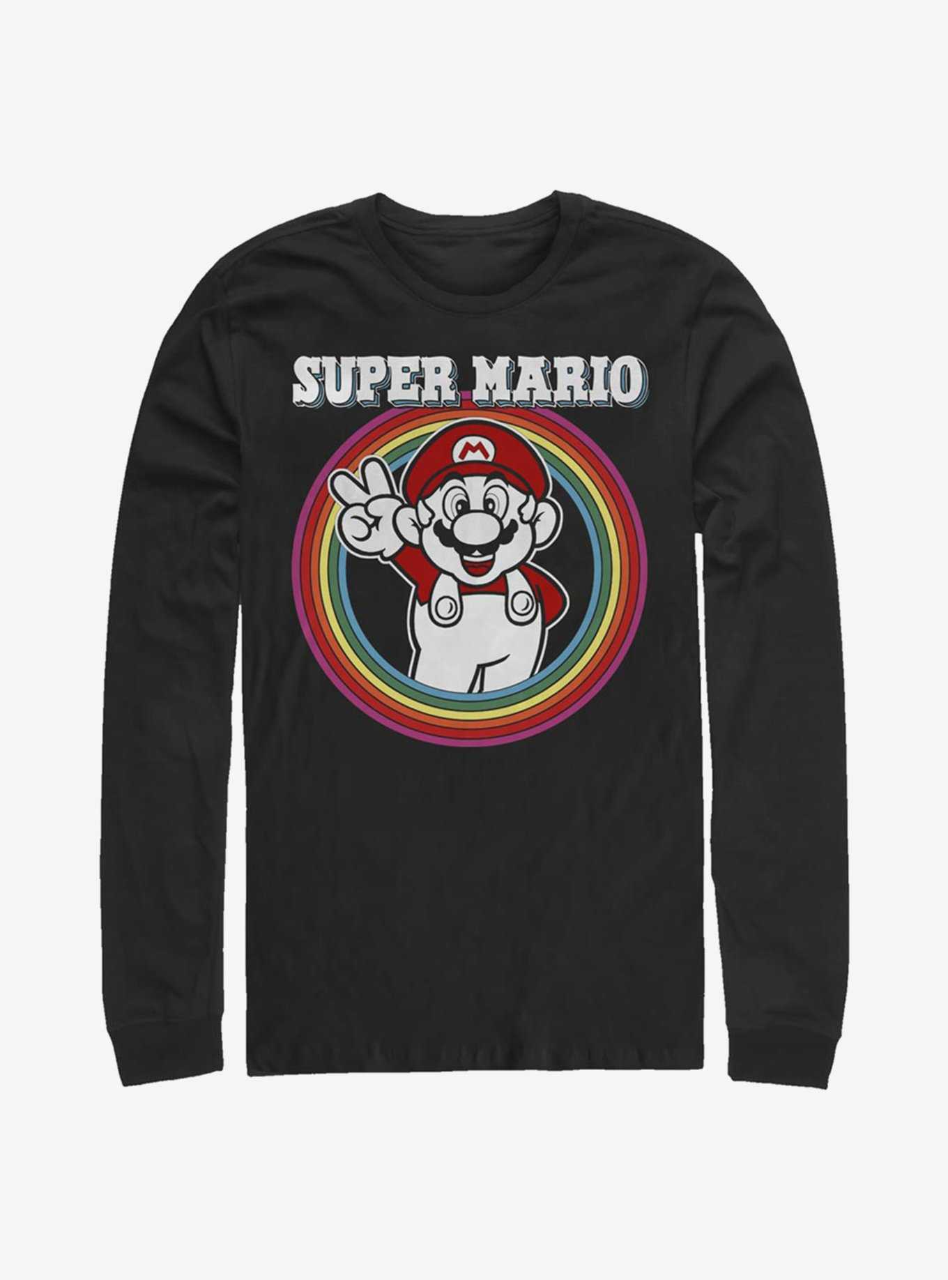 Super Mario Rainbow Mario Long-Sleeve T-Shirt, , hi-res