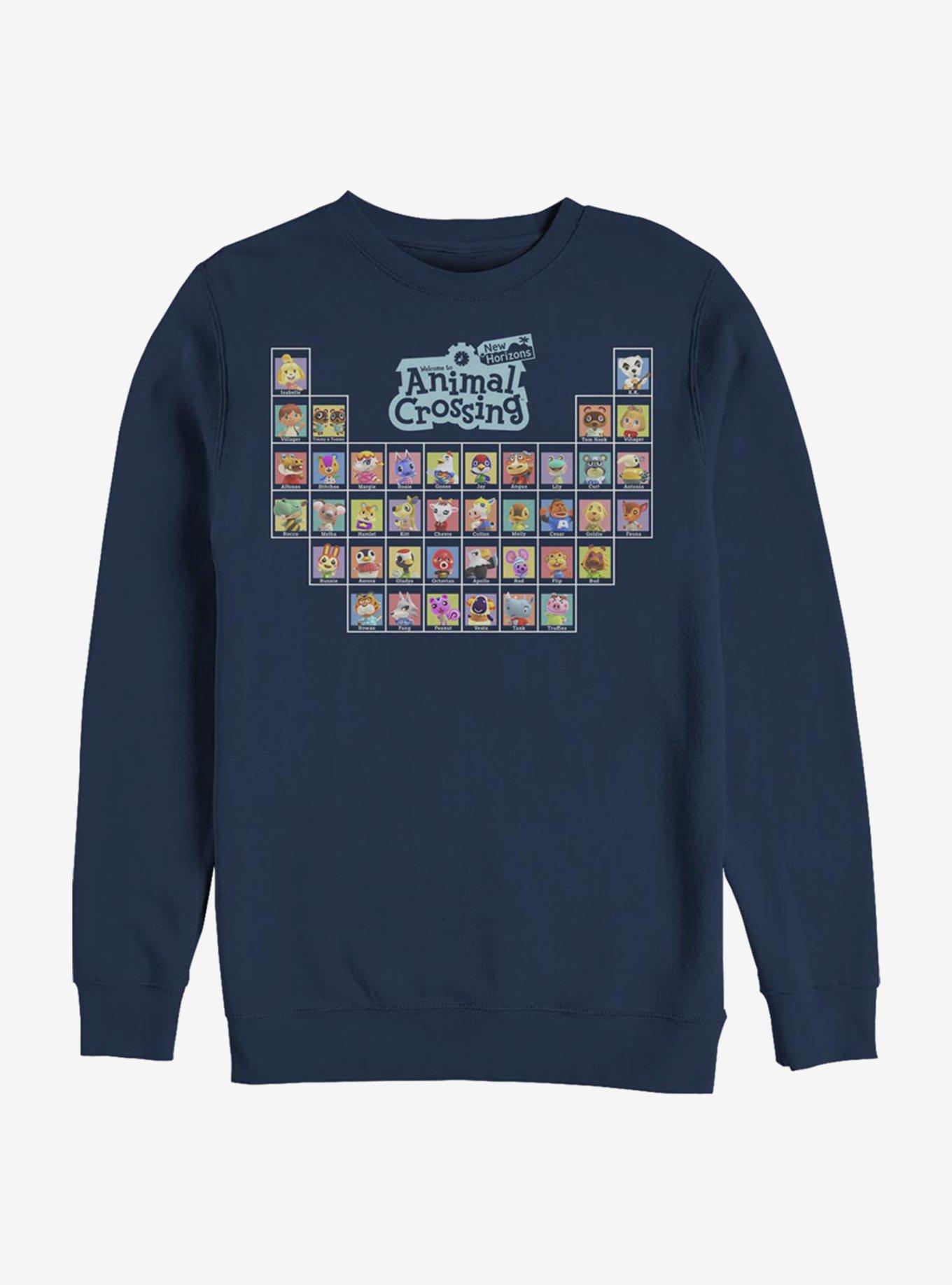 Animal Crossing Periodically Crossing Crew Sweatshirt, NAVY, hi-res