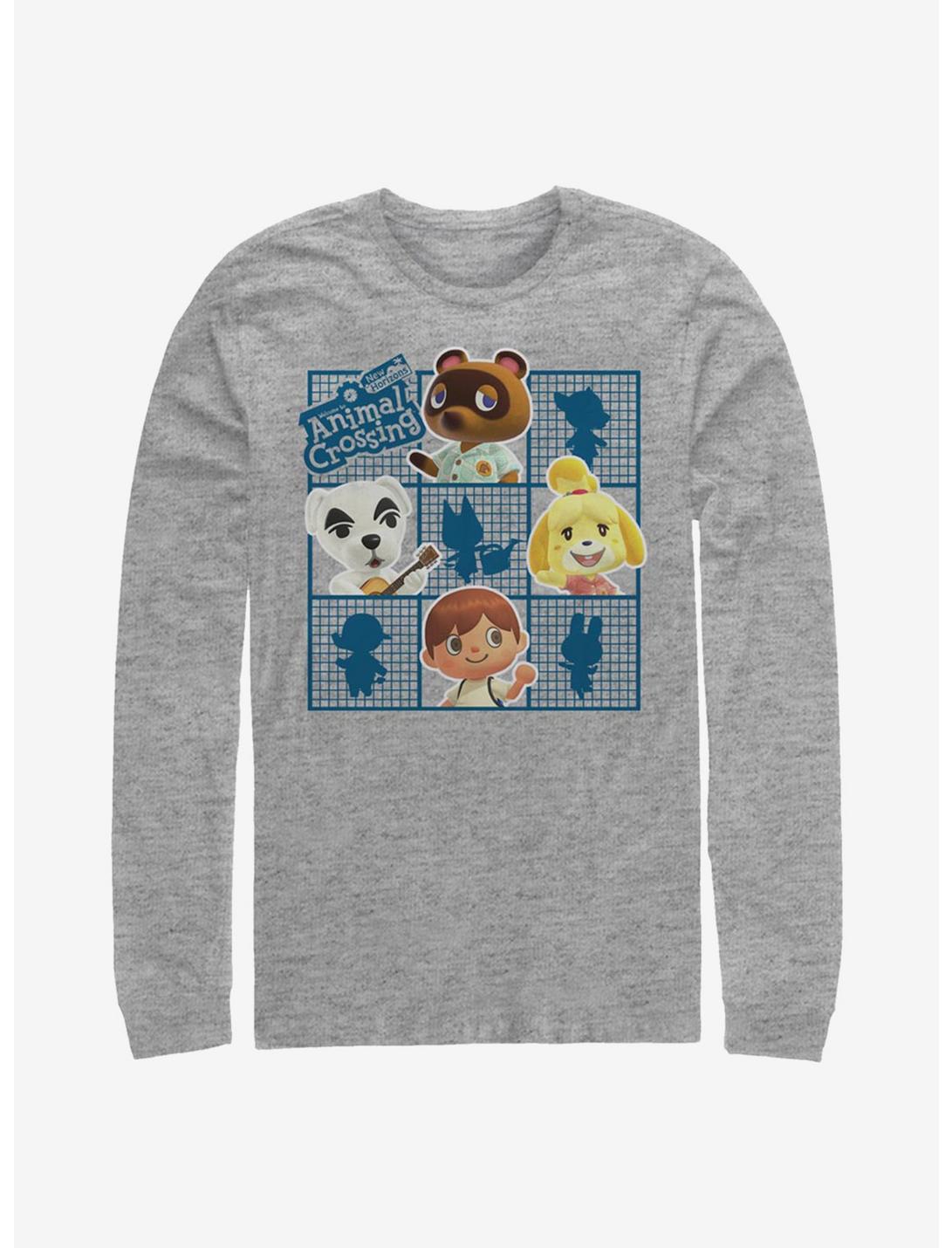 Animal Crossing Character Grid Long-Sleeve T-Shirt, ATH HTR, hi-res