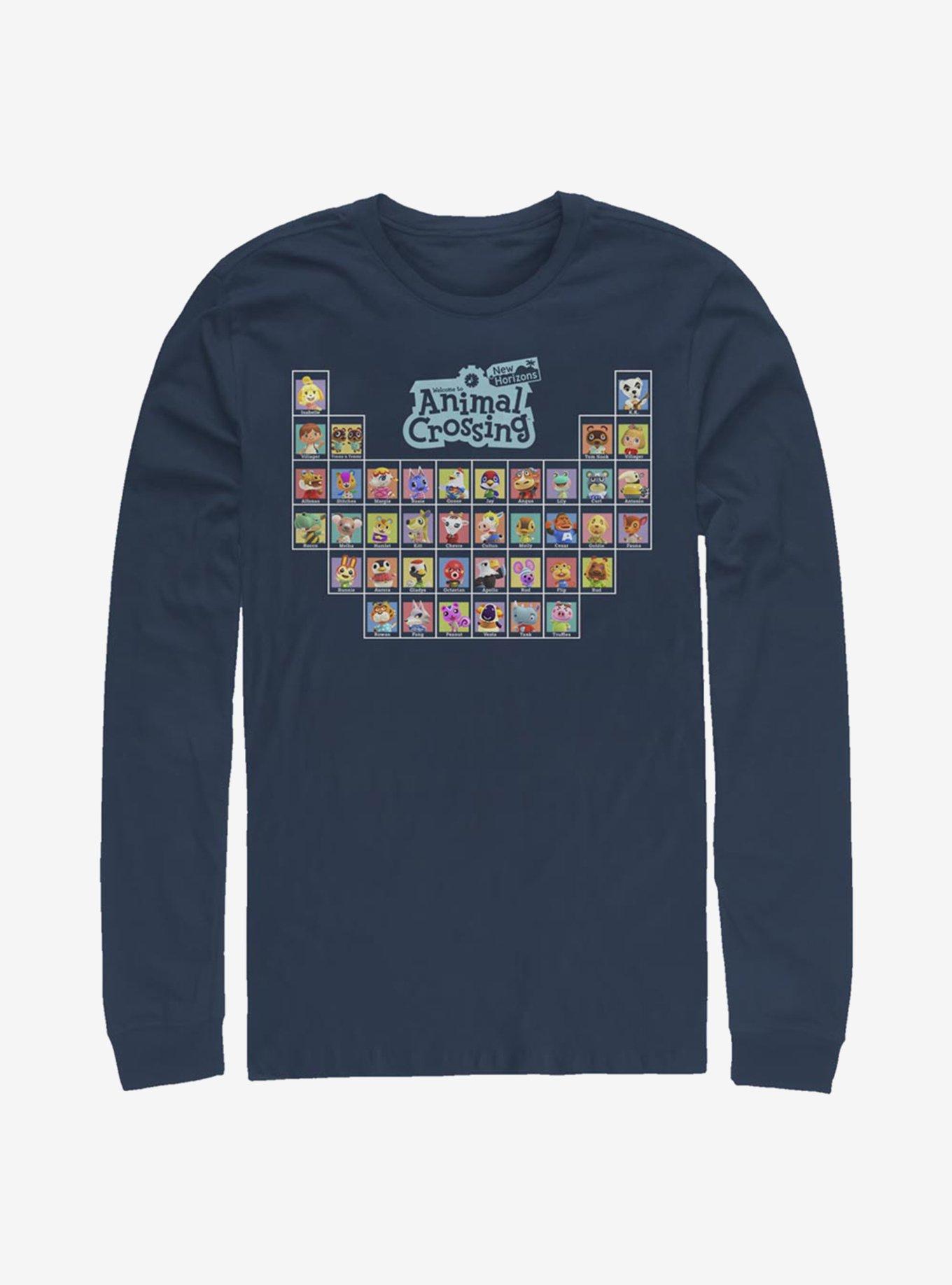 Animal Crossing Periodically Crossing Long-Sleeve T-Shirt, NAVY, hi-res