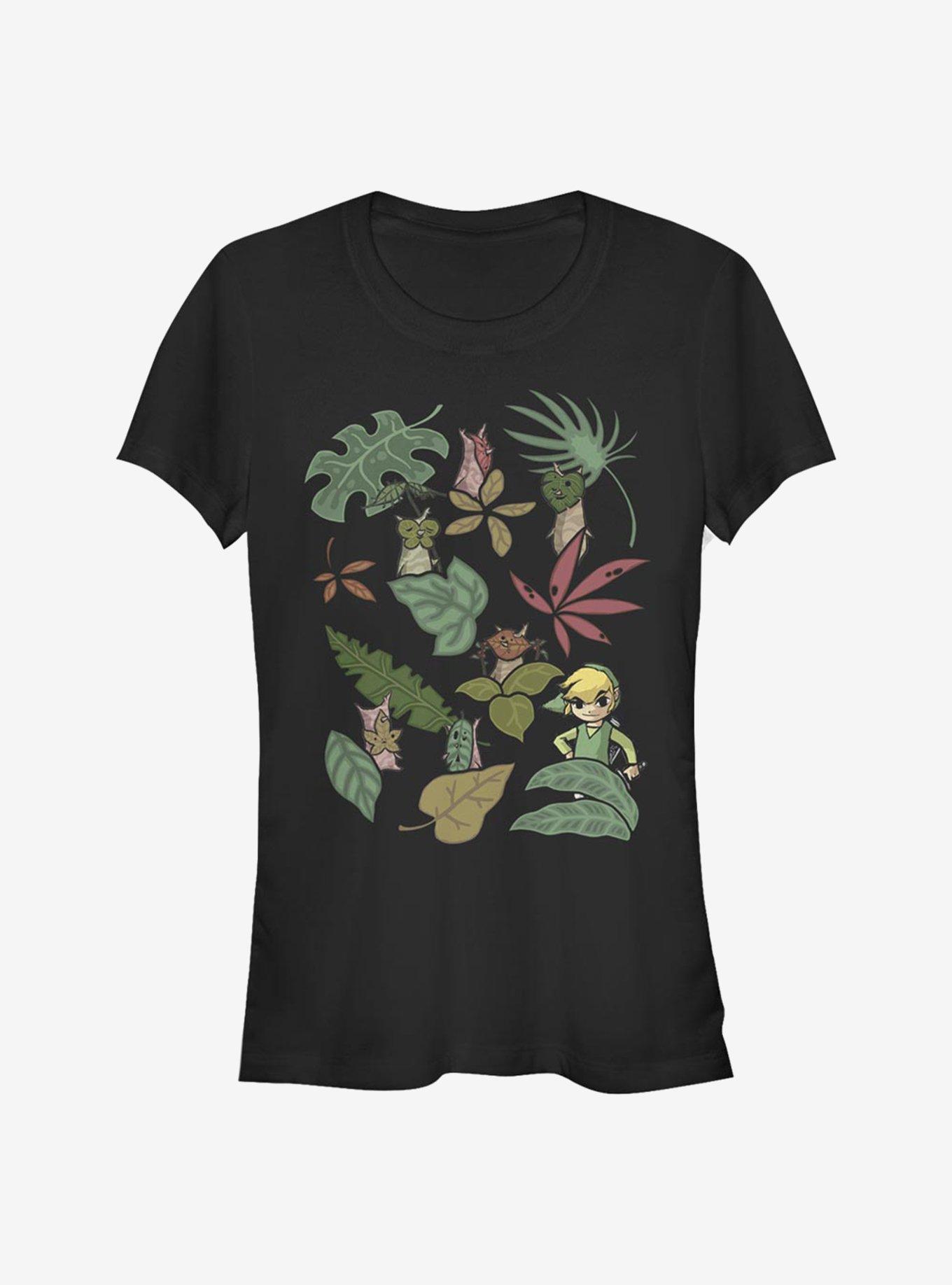 The Legend Of Zelda Leafy Link Girls T-Shirt, BLACK, hi-res