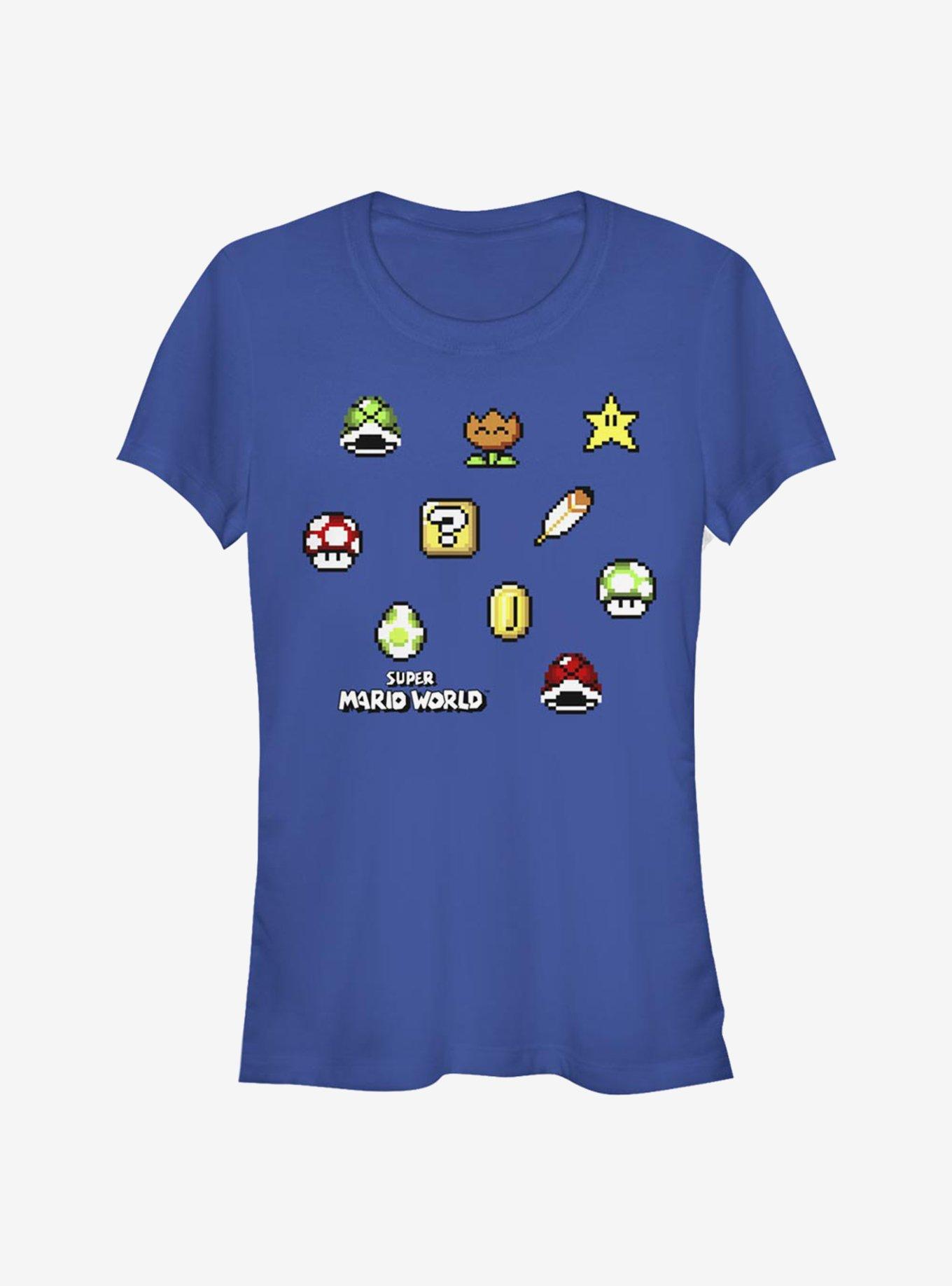 Super Mario Maker Items Scatter Girls T-Shirt, , hi-res