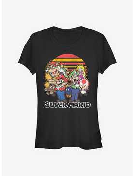 Super Mario Group Girls T-Shirt, BLACK, hi-res