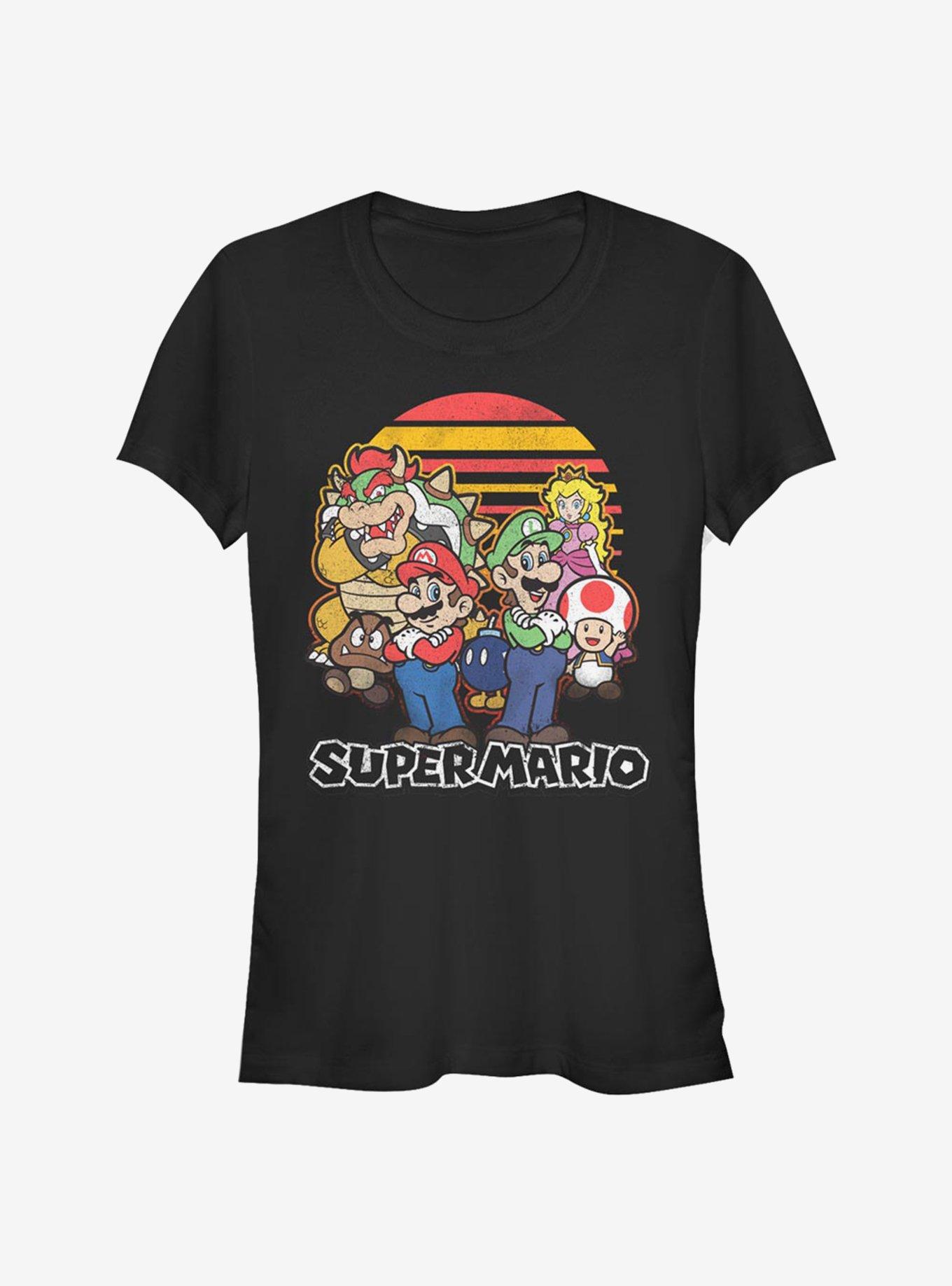 Super Mario Group Girls T-Shirt, BLACK, hi-res