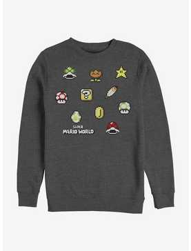 Super Mario Maker Items Scatter Crew Sweatshirt, , hi-res