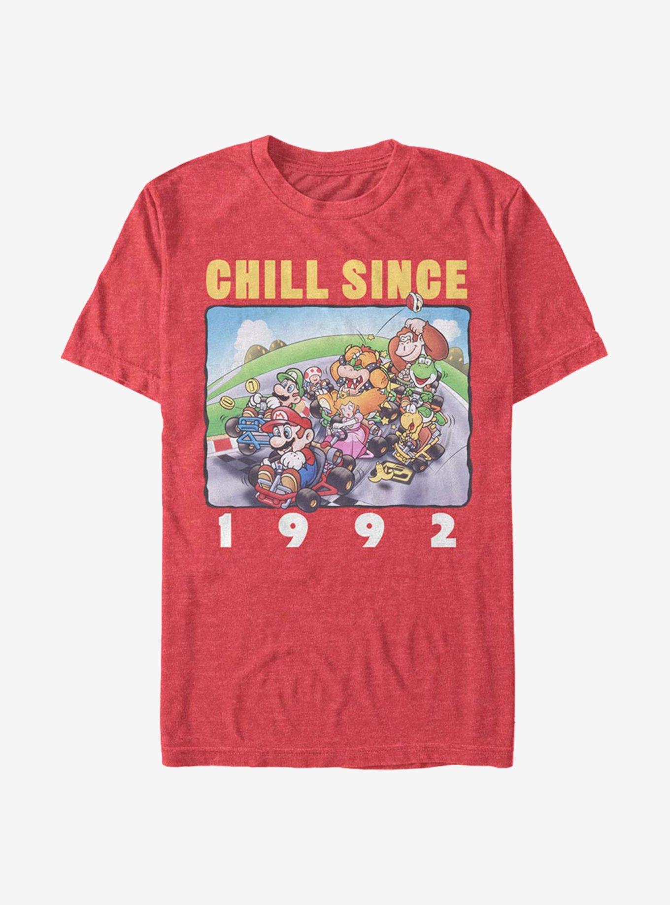 Super Mario Chill Since 1992 T-Shirt, RED HTR, hi-res