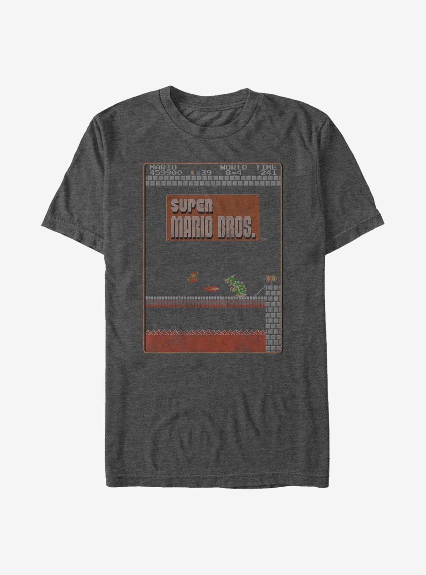 Super Mario Fire With Fire T-Shirt, CHAR HTR, hi-res