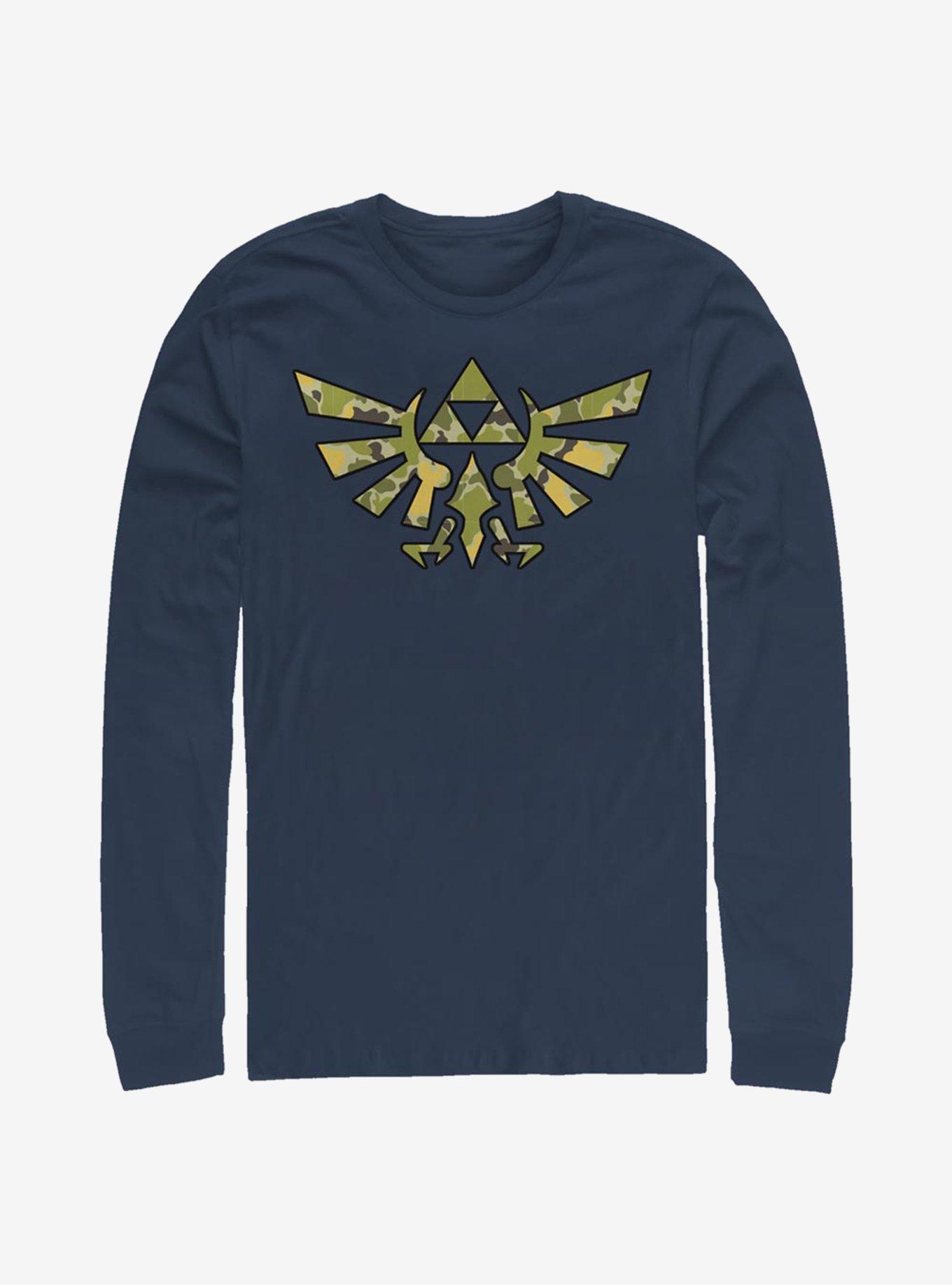 The Legend Of Zelda Camo Crest Long-Sleeve T-Shirt, , hi-res