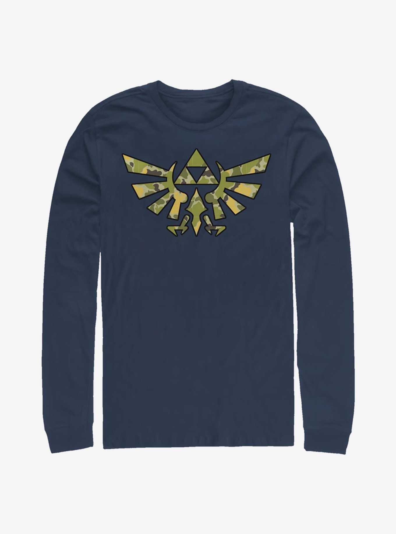 The Legend Of Zelda Camo Crest Long-Sleeve T-Shirt, , hi-res