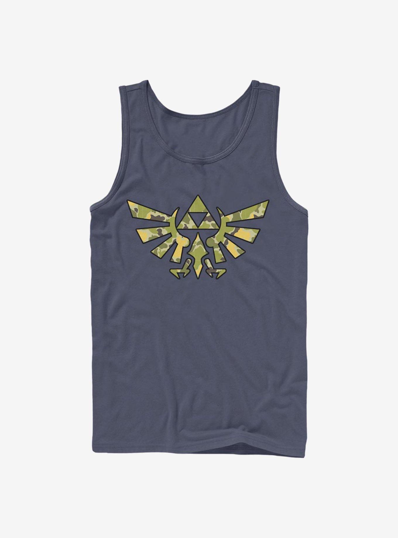 The Legend Of Zelda Camo Crest Tank, NAVY, hi-res