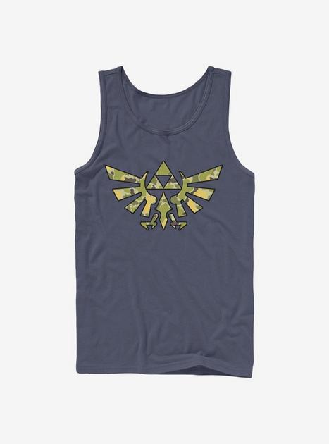 The Legend Of Zelda Camo Crest Tank - BLUE | Hot Topic