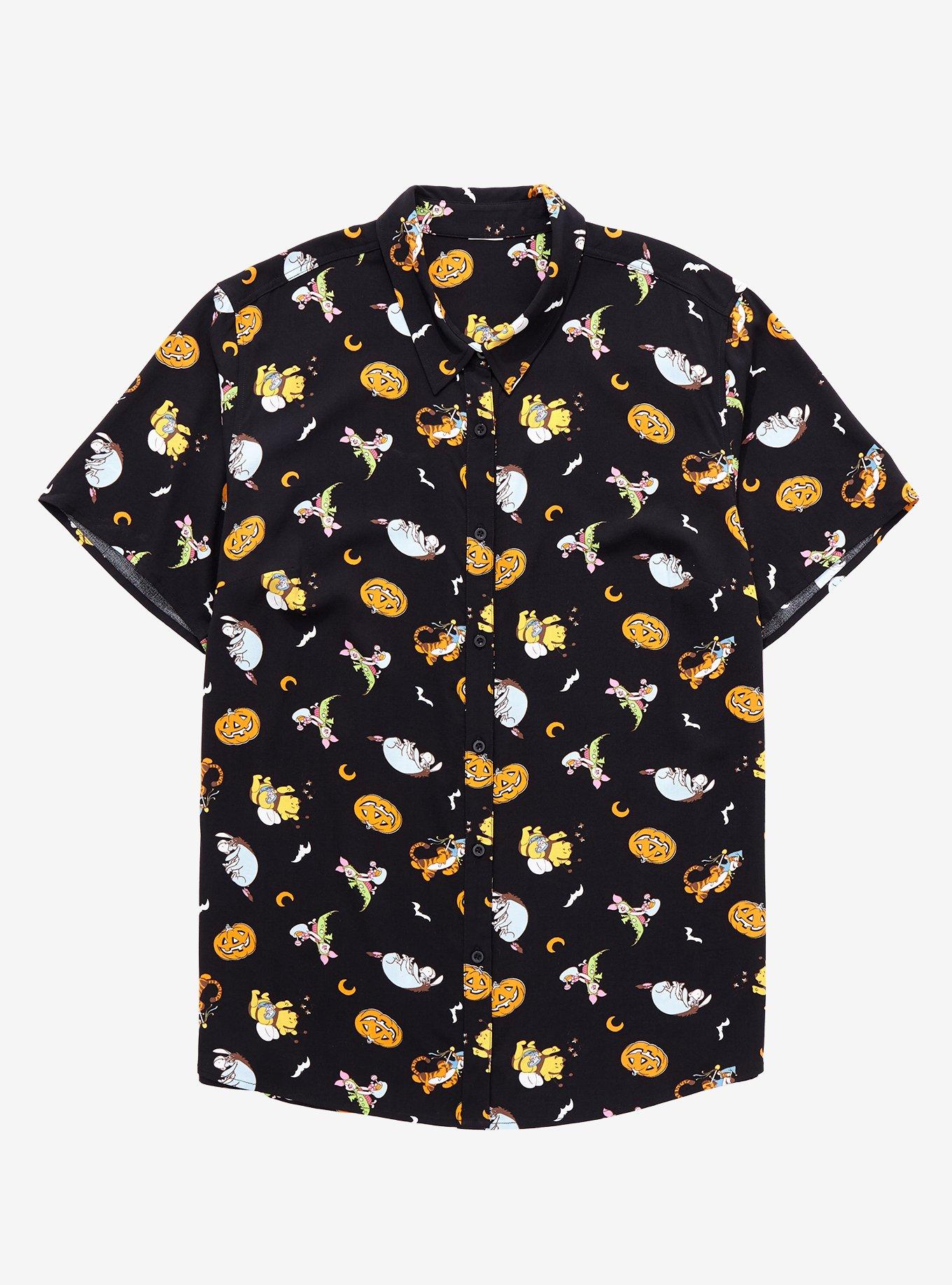 Disney Winnie The Pooh Halloween Woven Button-Up Plus Size, MULTI, hi-res