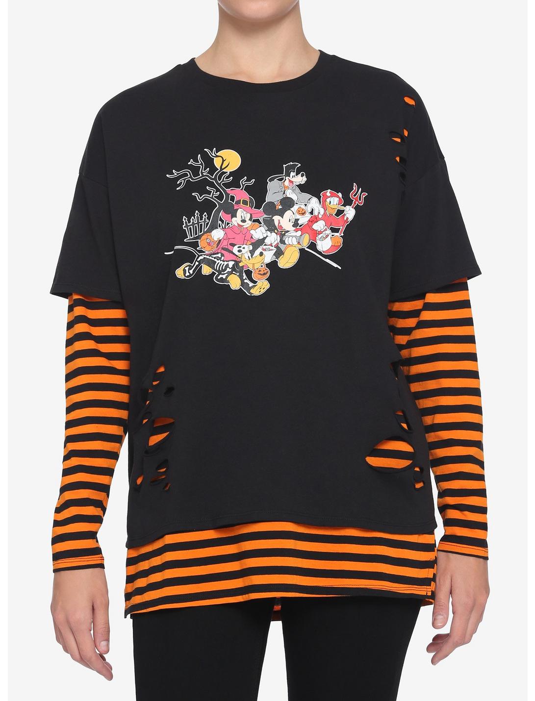 Disney Mickey Mouse & Friends Halloween Stripe Twofer Long-Sleeve T-Shirt, MULTI, hi-res