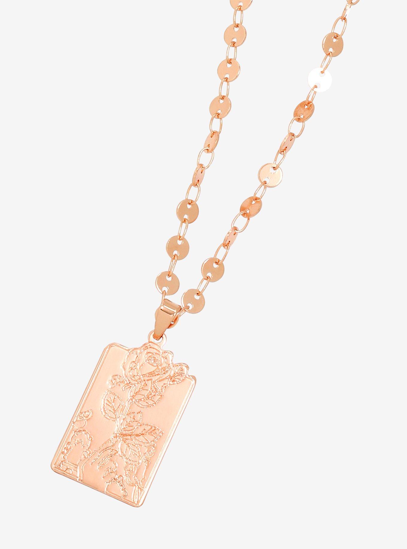 Disney Beauty and the Beast The Enchanted Rose Pendant Necklace - BoxLunch Exclusive, , hi-res