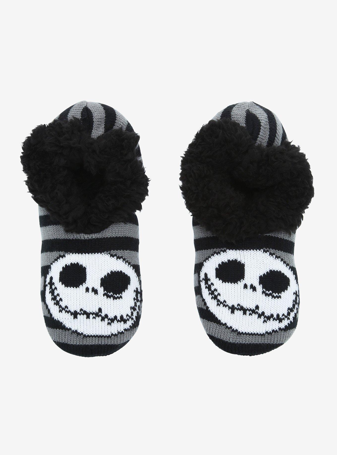 The Nightmare Before Christmas Jack Skellington Stripe Cozy Slippers ...