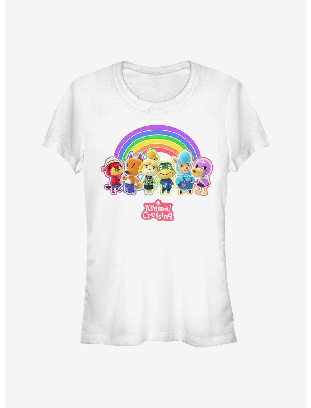 Animal Crossing Rainbow Lineup Girls T-Shirt, WHITE, hi-res