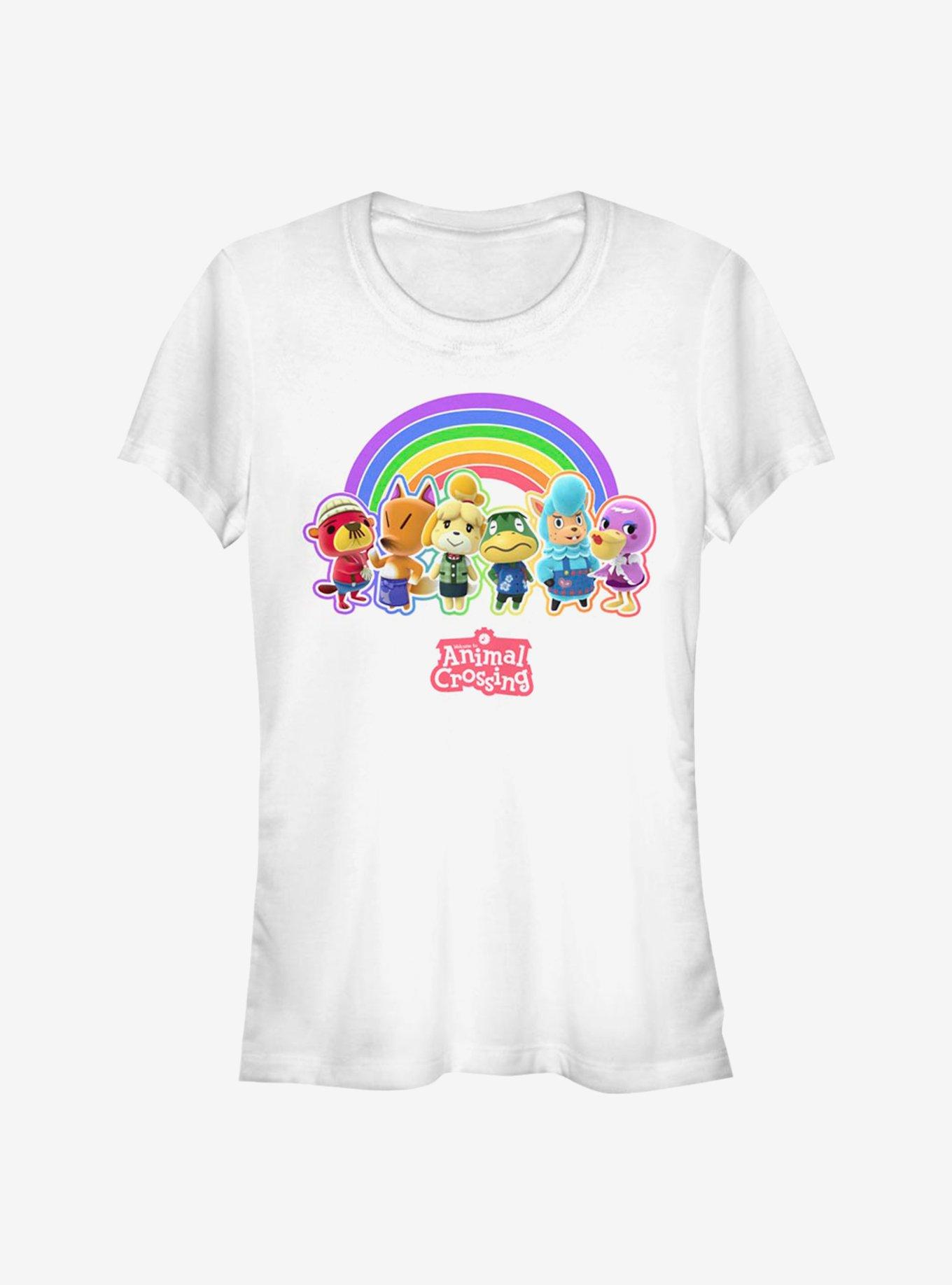 Animal Crossing Rainbow Lineup Girls T-Shirt, WHITE, hi-res