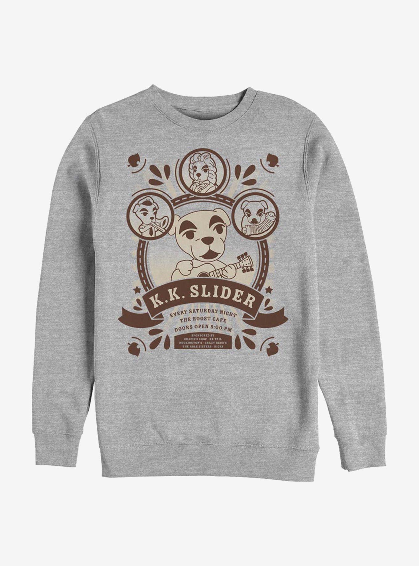 Animal Crossing K.K. Slider At The Roost Crew Sweatshirt, ATH HTR, hi-res