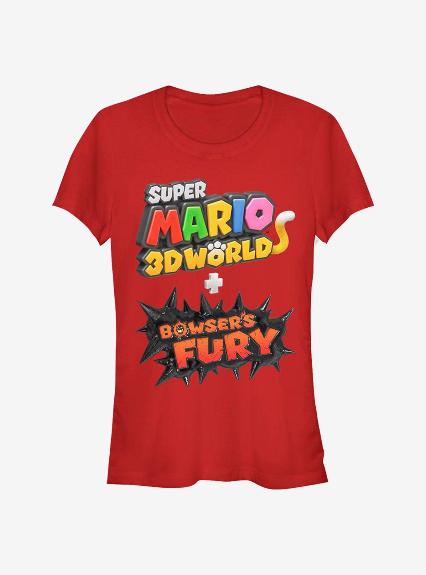 Super Mario 3D Bowsers Fury Logo Girls T-Shirt, RED, hi-res