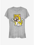 Super Mario Cat Mario Solo Girls T-Shirt, ATH HTR, hi-res