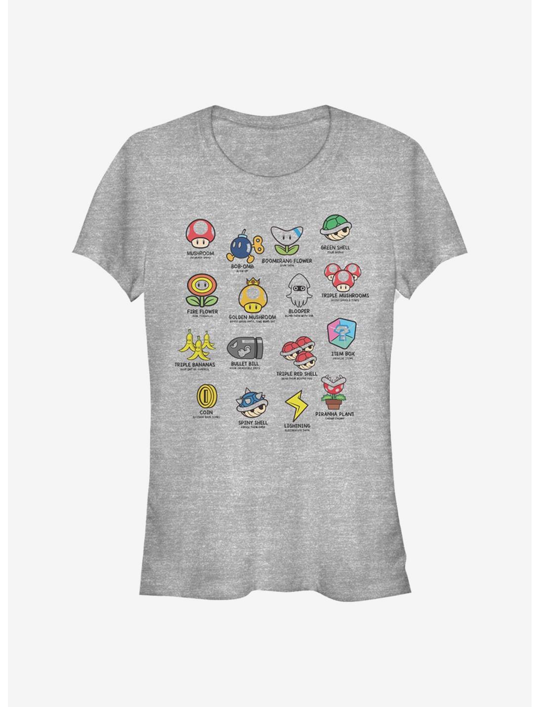 Super Mario Kart Objects Girls T-Shirt, ATH HTR, hi-res