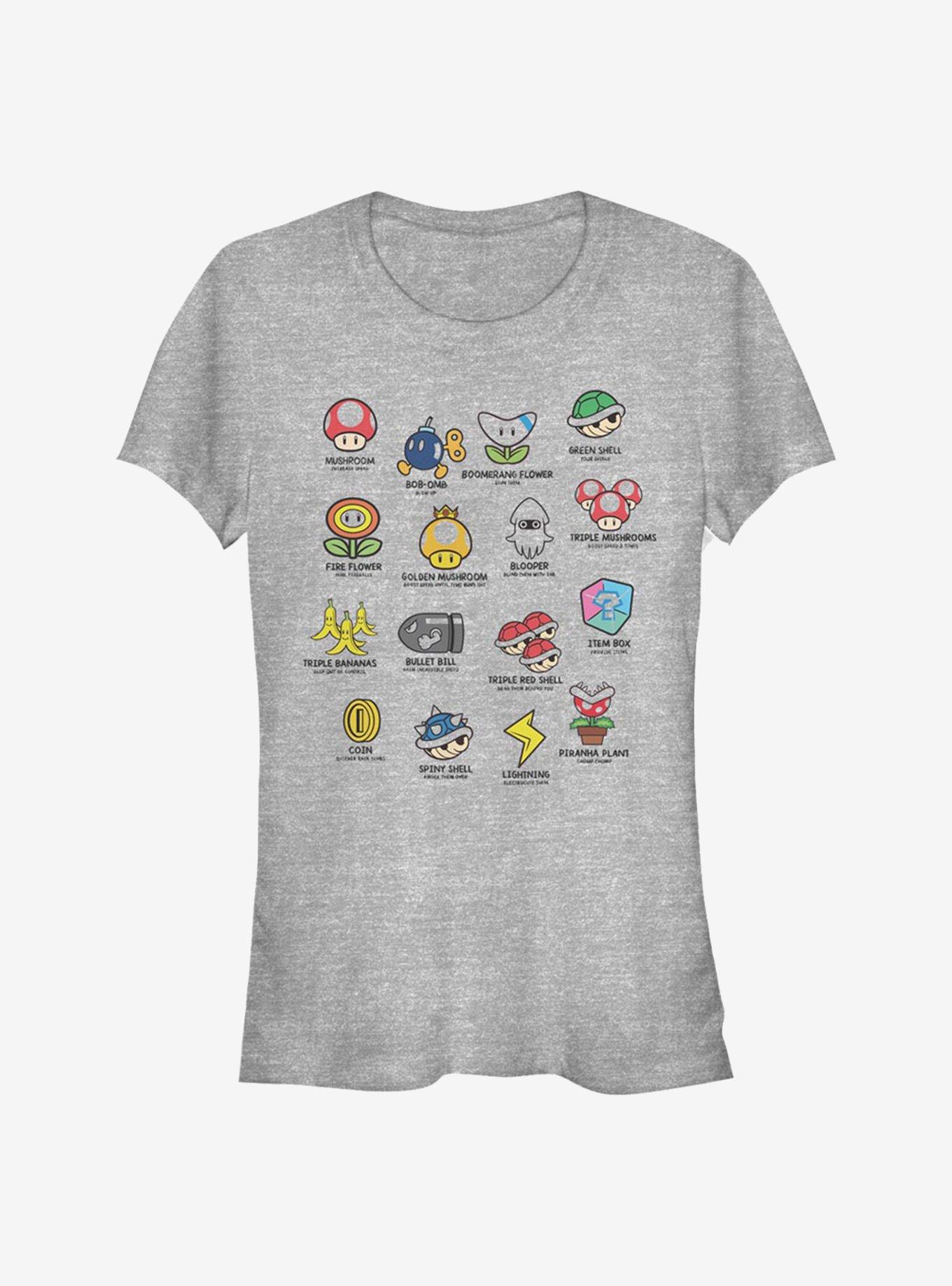 Super Mario Kart Objects Girls T-Shirt, ATH HTR, hi-res