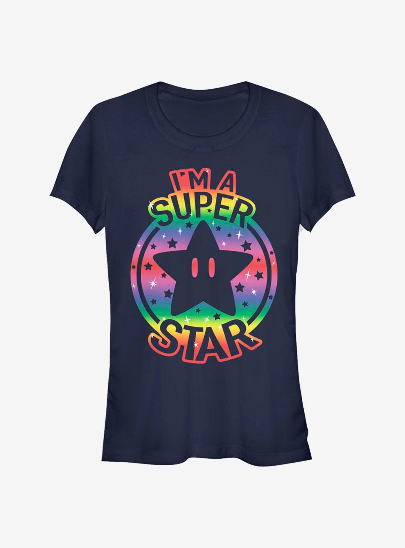 Super Mario Rainbow Star Girls T-Shirt
