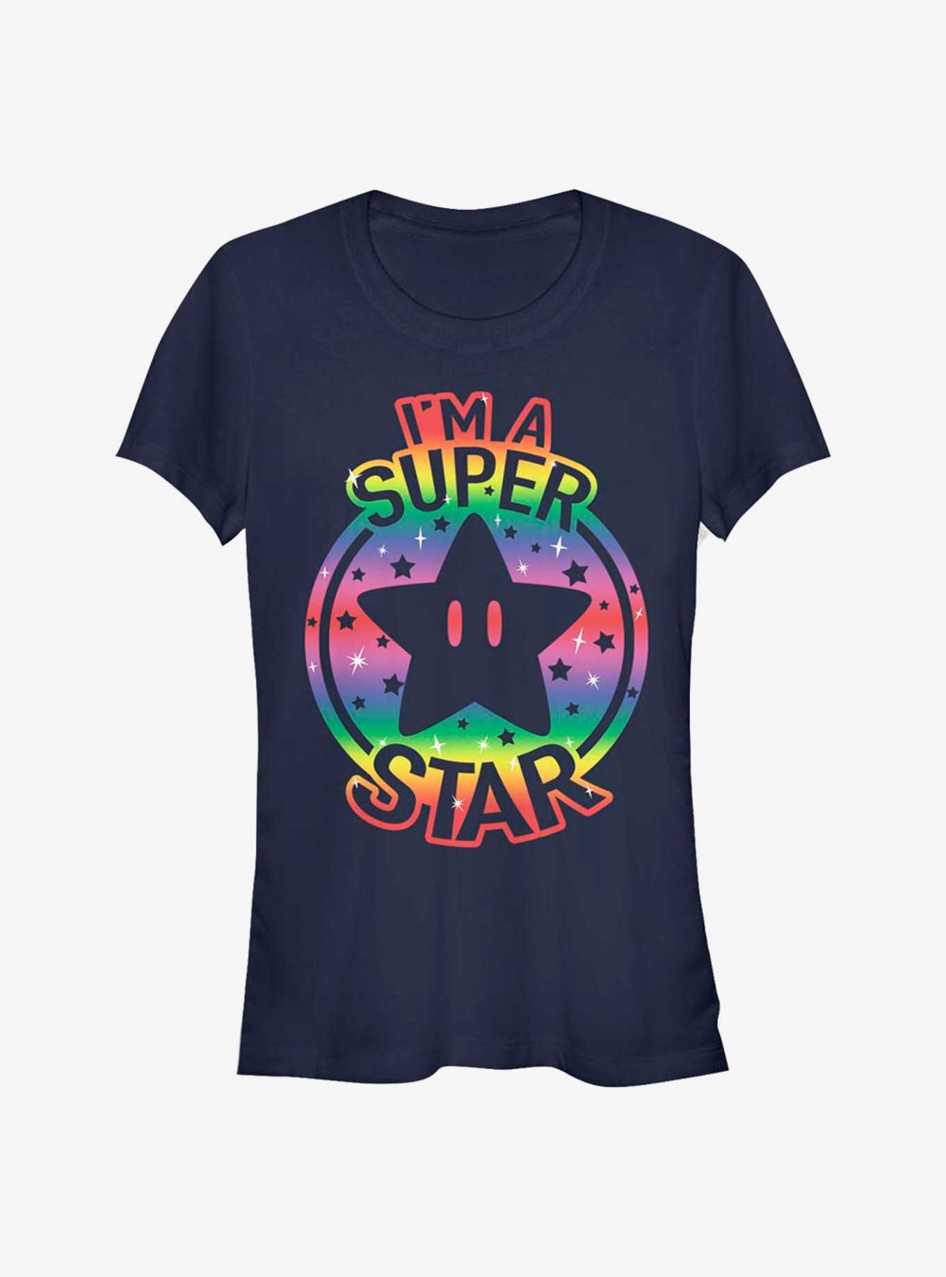 Super Mario Rainbow Super Star Girls T-Shirt, , hi-res