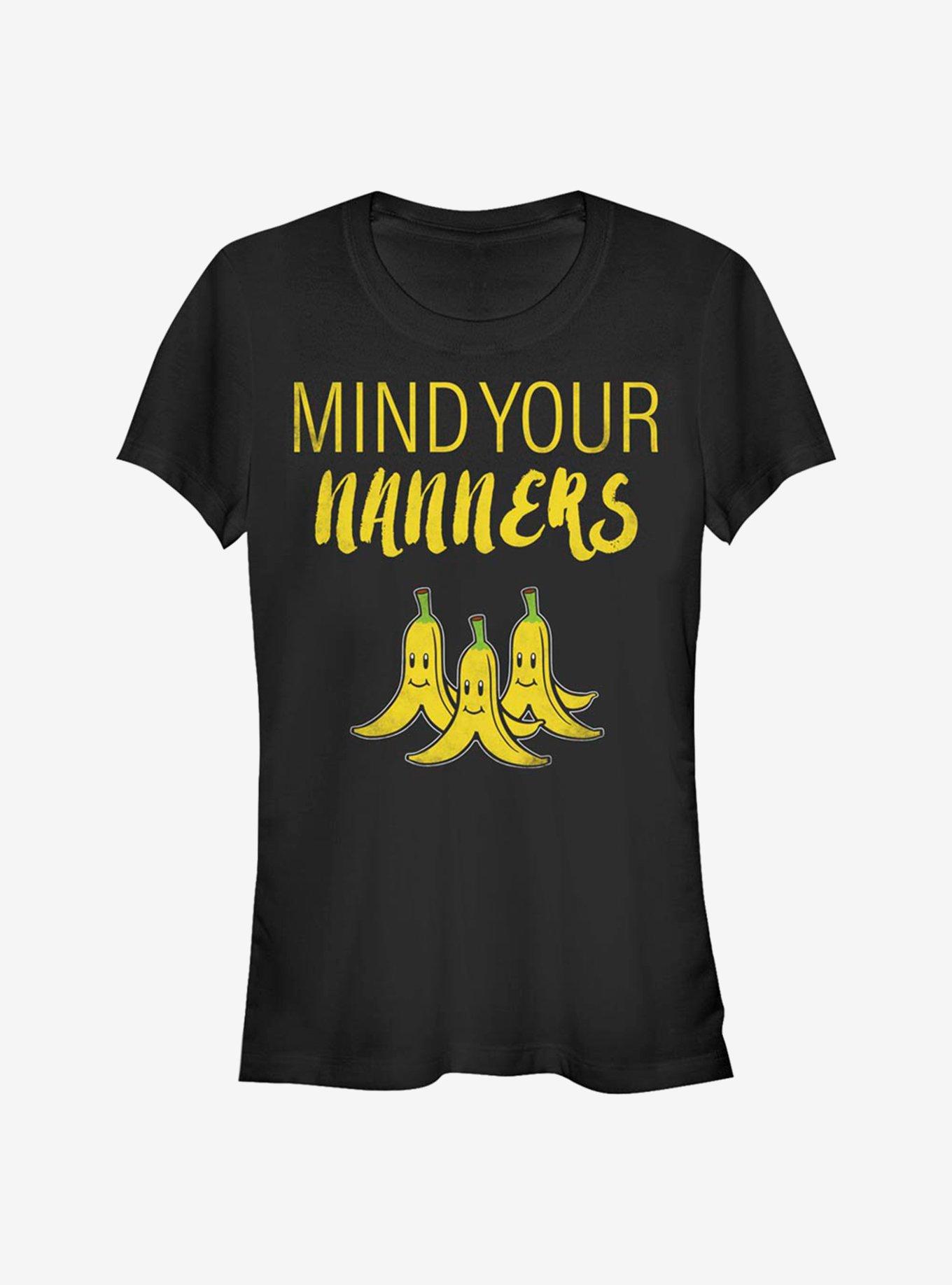 Super Mario Mind Your Nanners Girls T-Shirt, BLACK, hi-res