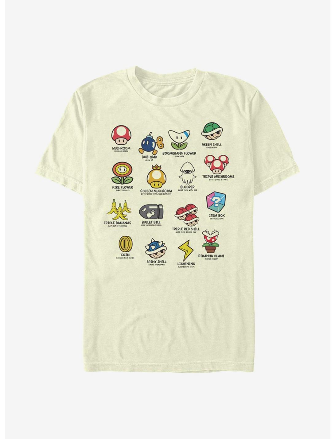 Super Mario Kart Objects T-Shirt, NATURAL, hi-res