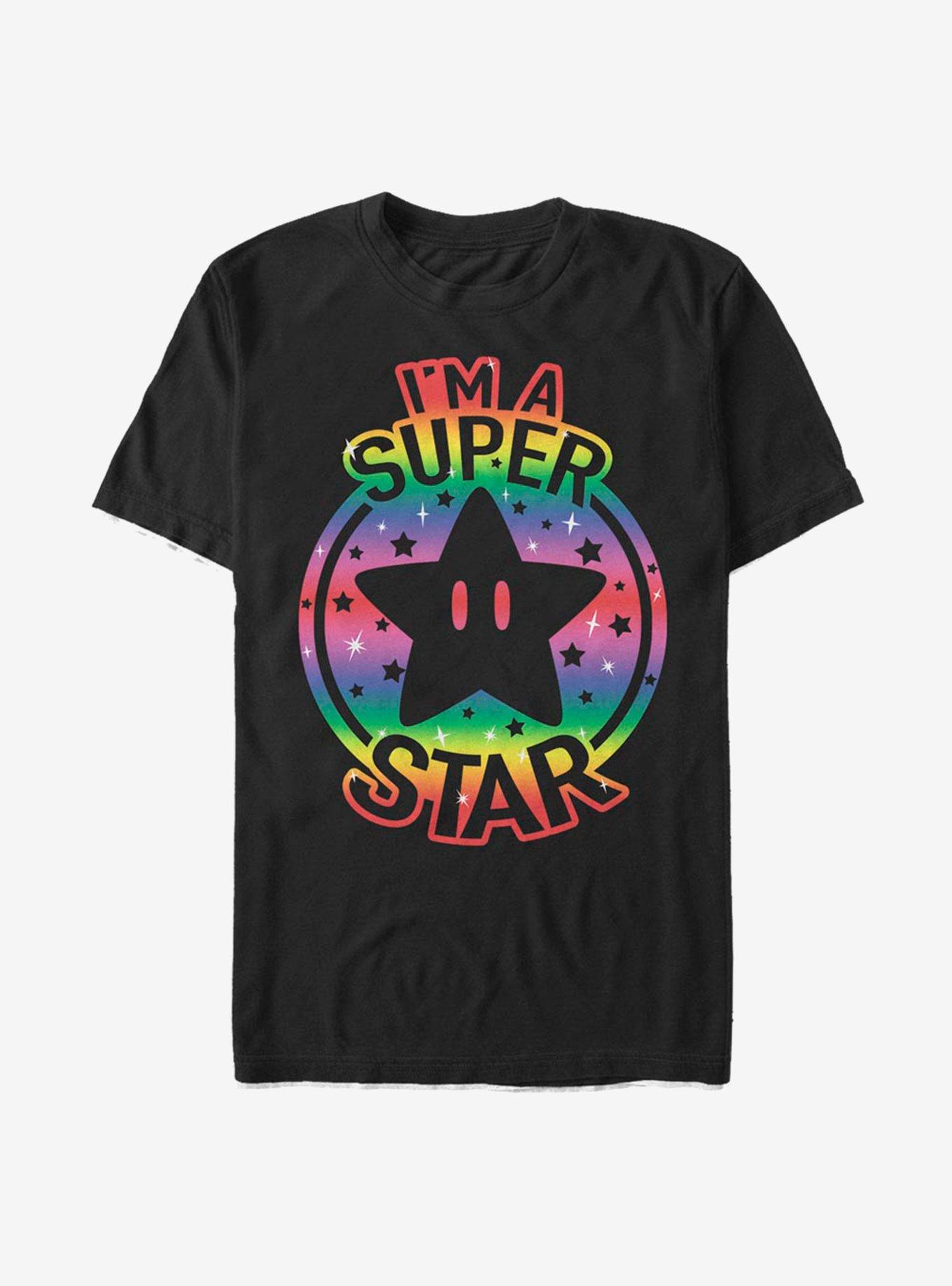 Super Mario Rainbow Super Star T-Shirt, , hi-res