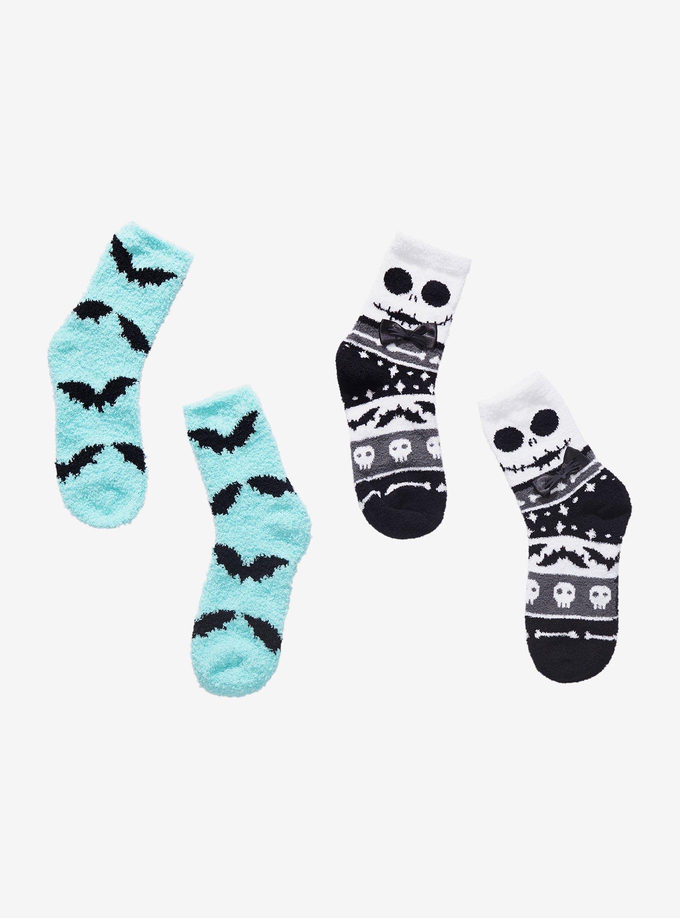 The Nightmare Before Christmas Jack Skellington Bats Cozy Crew Socks 2 Pair, , hi-res