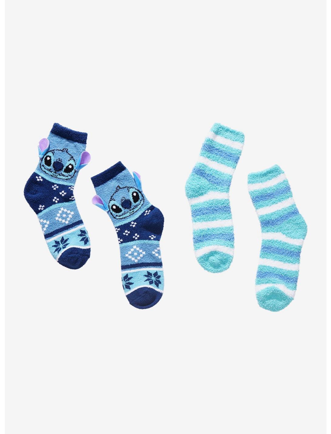 Disney Lilo & Stitch Stripes Cozy Crew Socks 2 Pair, , hi-res