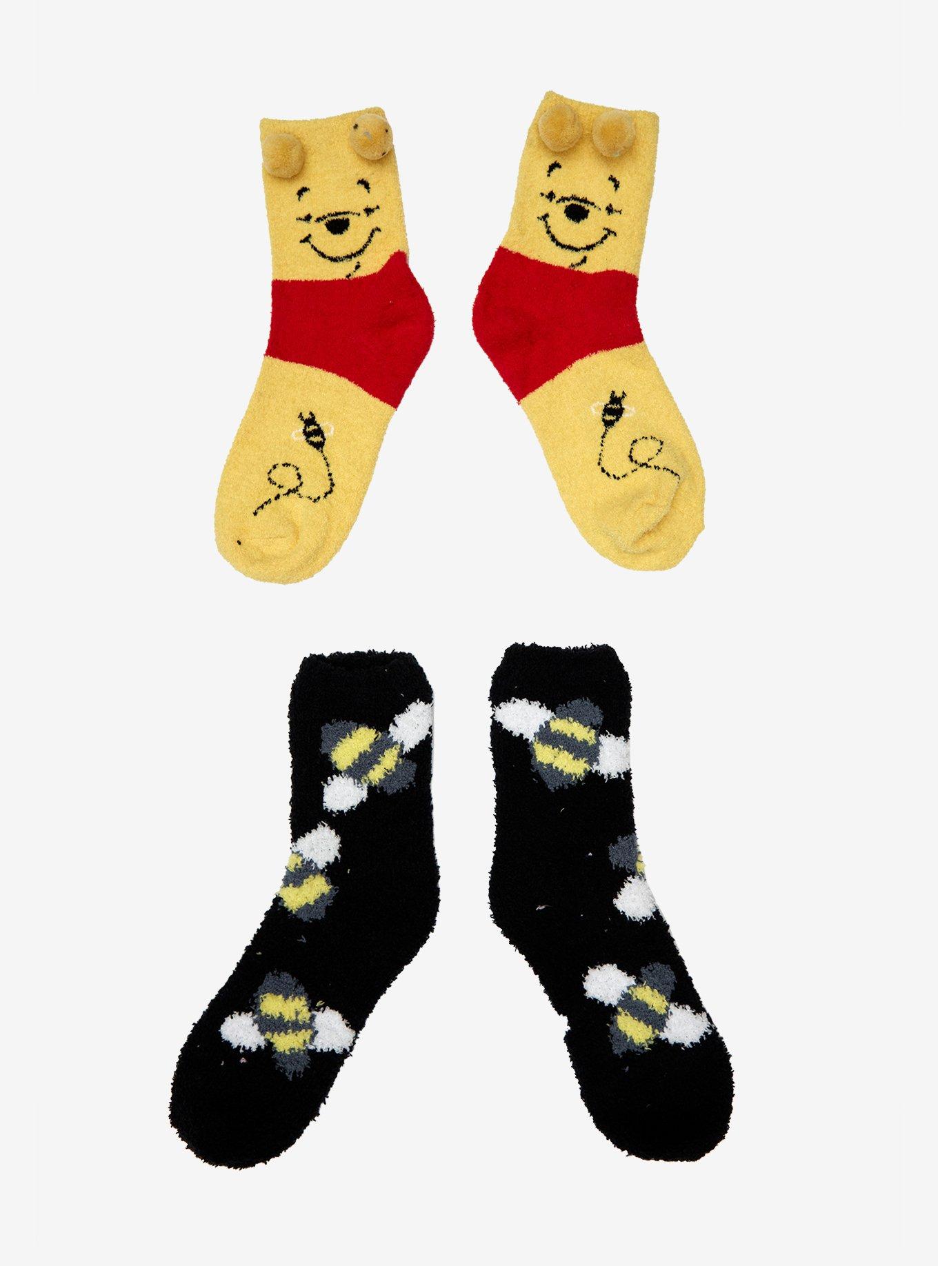 Disney Winnie The Pooh Pom Ears Cozy Crew Socks 2 Pair, , hi-res