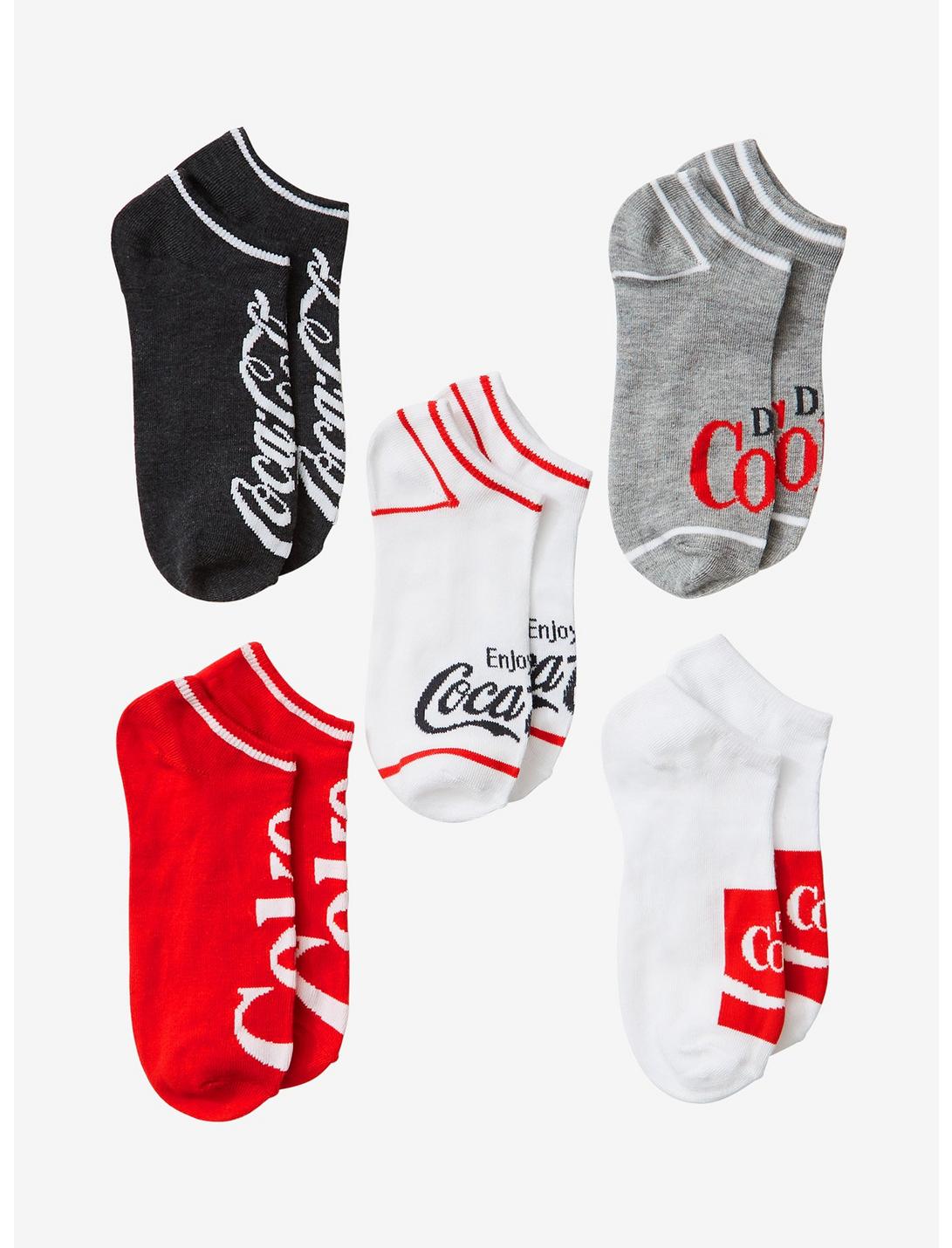 Coca-Cola No-Show Socks 5 Pair, , hi-res