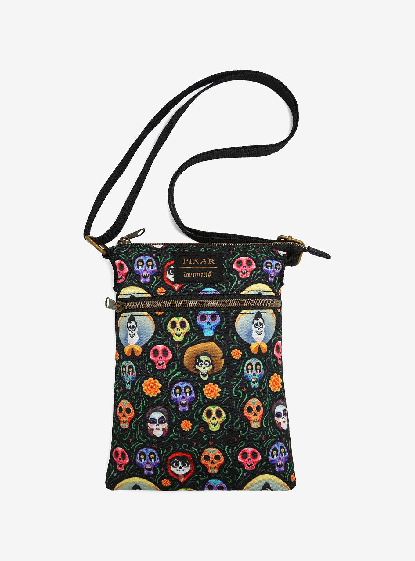 Loungefly Disney Pixar Coco Skulls Passport Crossbody Bag Hot Topic