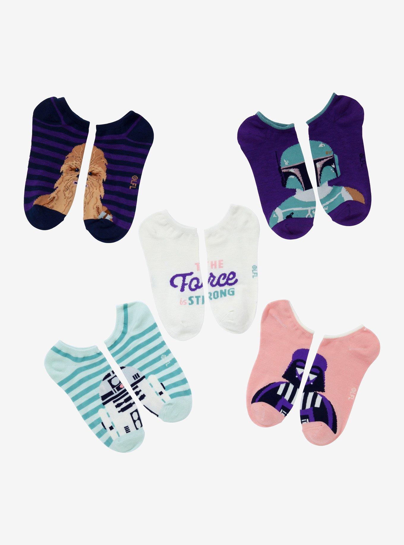 Star Wars Stripe Character No-Show Socks 5 Pair, , hi-res