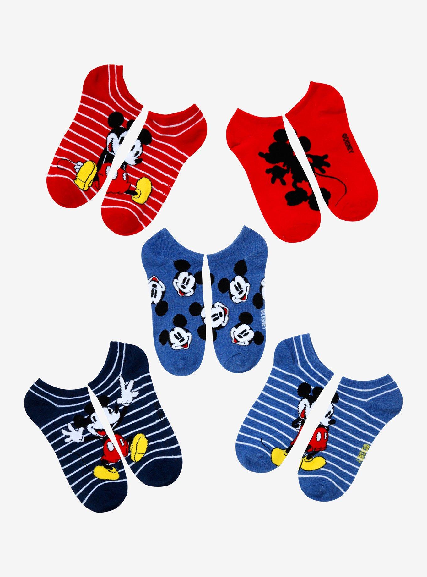 Disney Mickey Mouse Stripe No-Show Socks, , hi-res