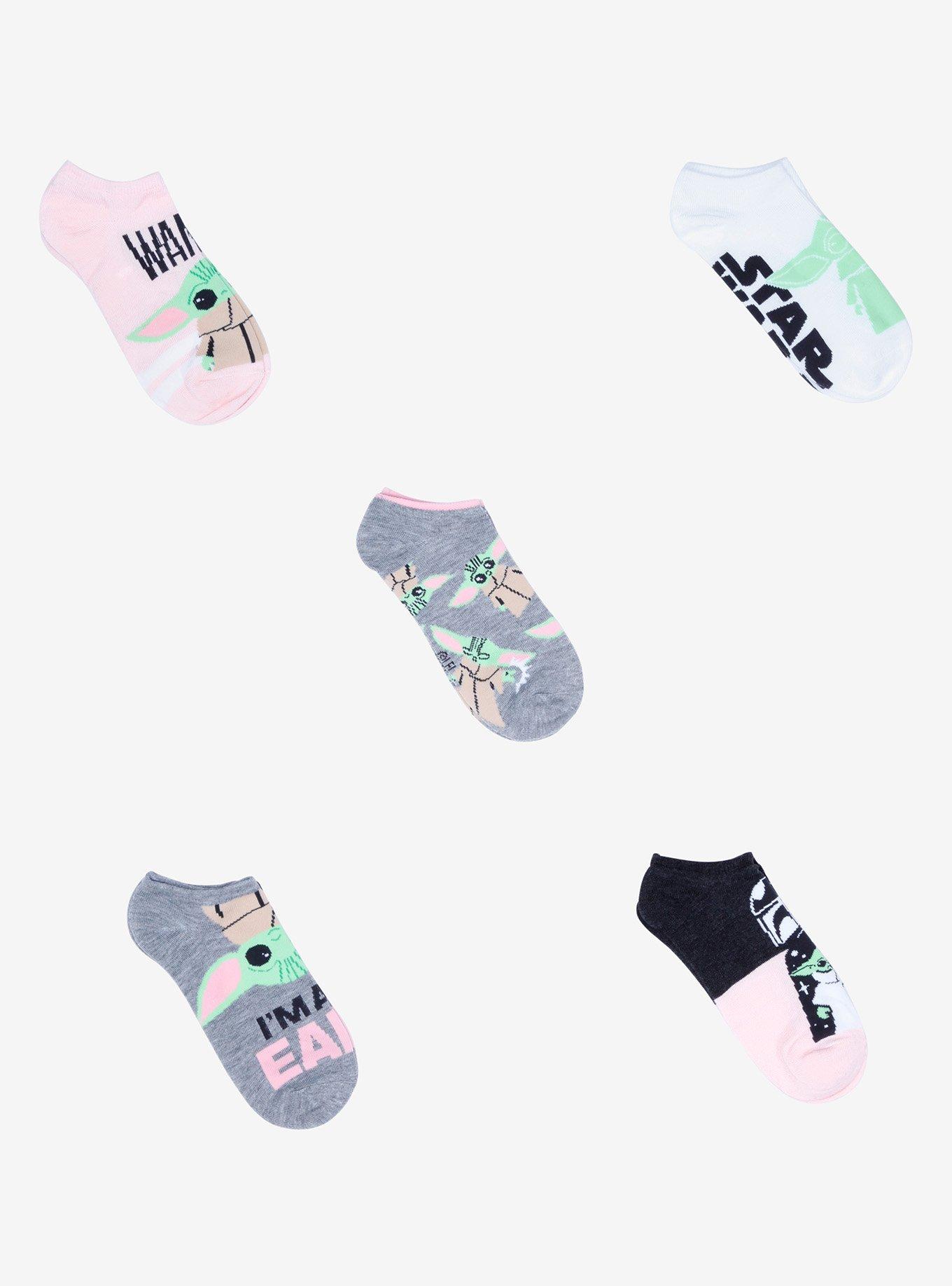Star Wars The Mandalorian The Child Pink No-Show Socks 5 Pair, , hi-res