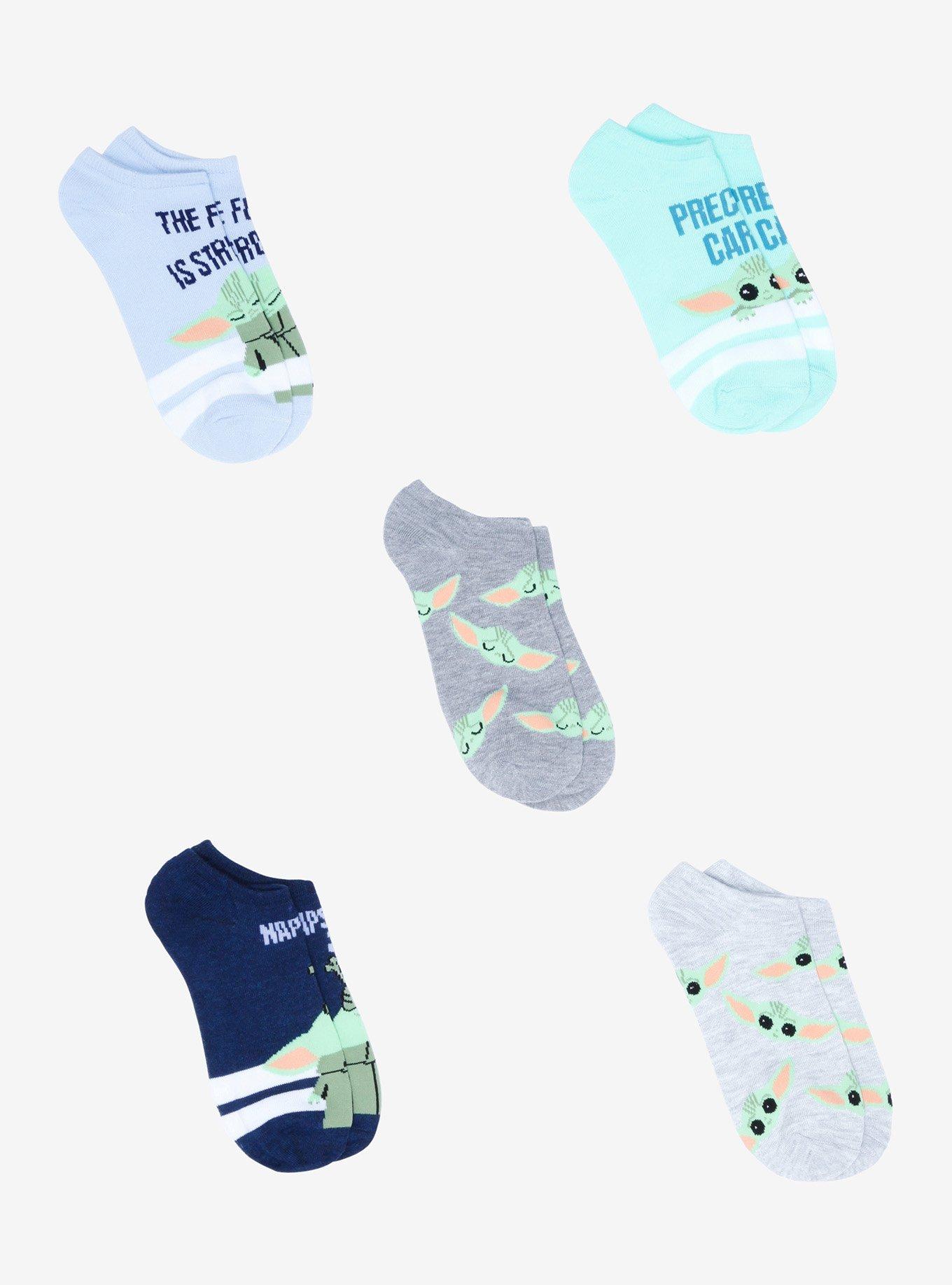 Star Wars The Mandalorian The Child Grey No-Show Socks 5 Pair, , hi-res