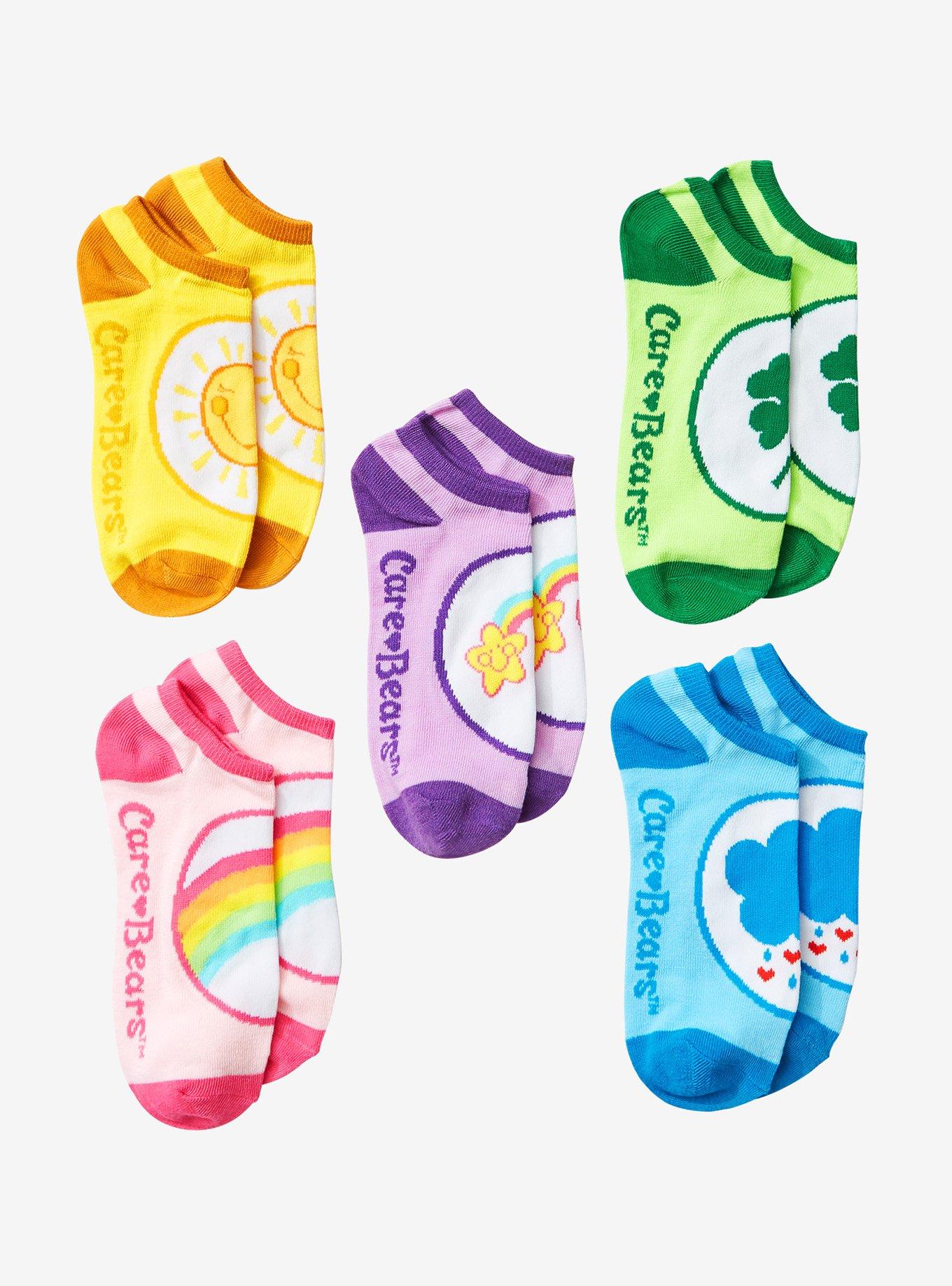 Care Bears Belly Badges No-Show Socks 5 Pair, , hi-res