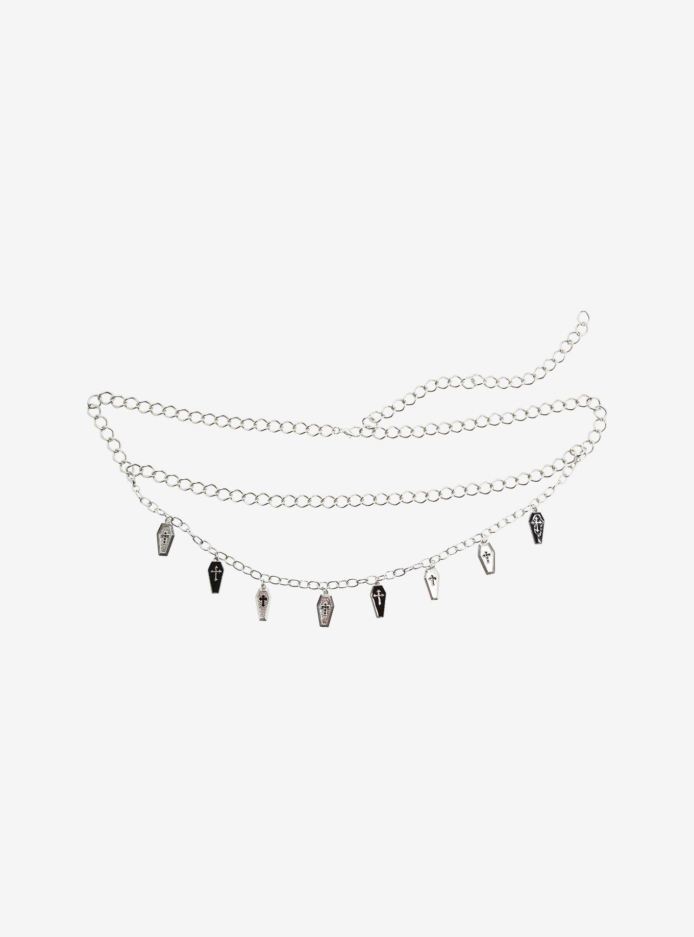 Multi Coffin Charm Chain Belt, , hi-res