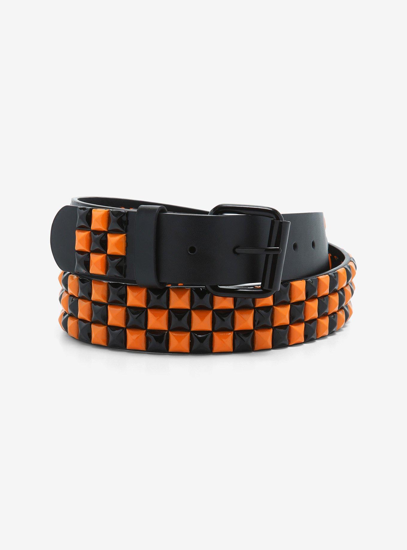 Orange & Black Pyramid Belt | Hot Topic