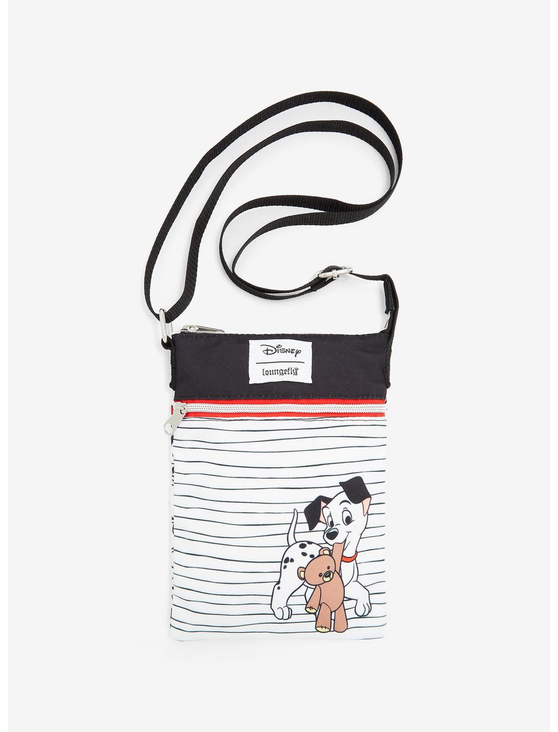 $ LOUNGEFLY DISNEY Handbag Purse Bag 101 DALMATIANS PUPPY DOG Black White Red 