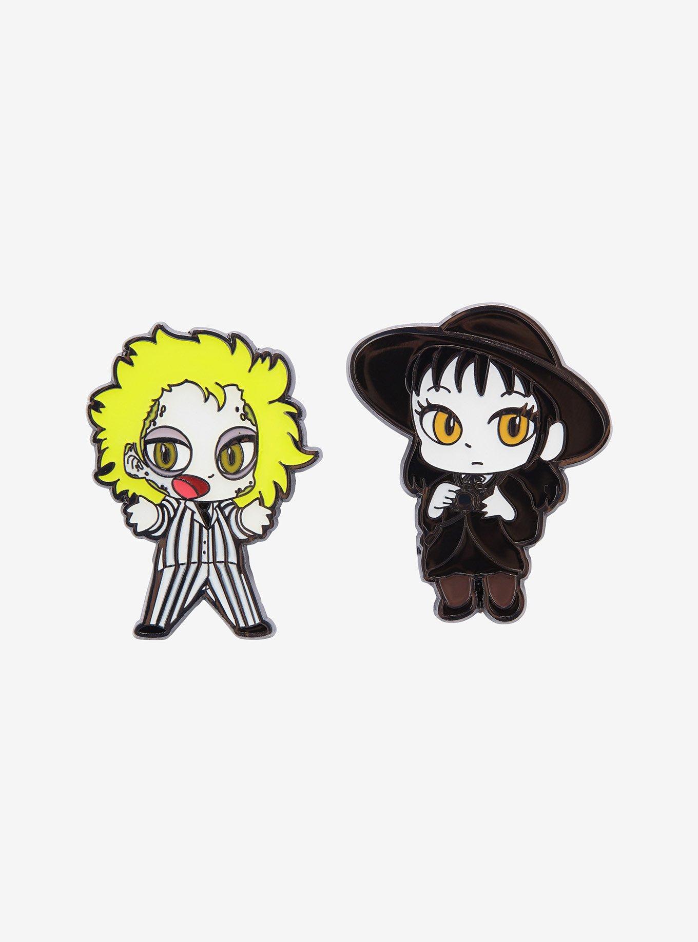 Beetlejuice Lydia & Beetlejuice Chibi Enamel Pin Set Hot Topic