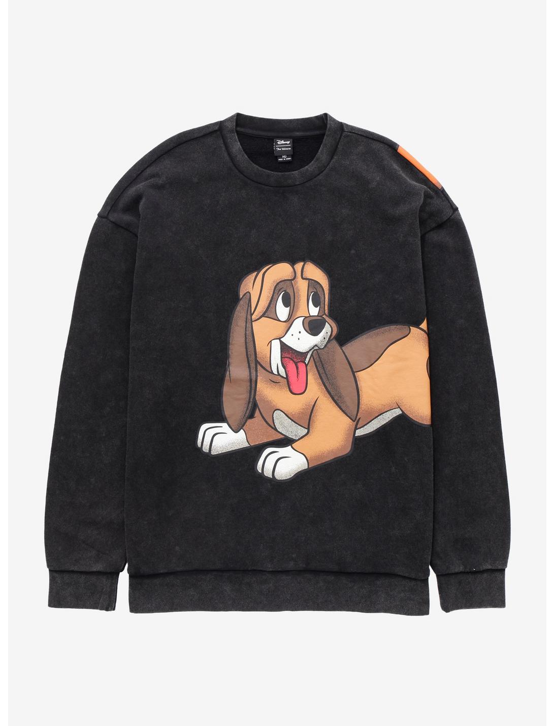 Disney The Fox and the Hound Copper and Tod Vintage Crewneck - BoxLunch Exclusive, ACID BLACK, hi-res