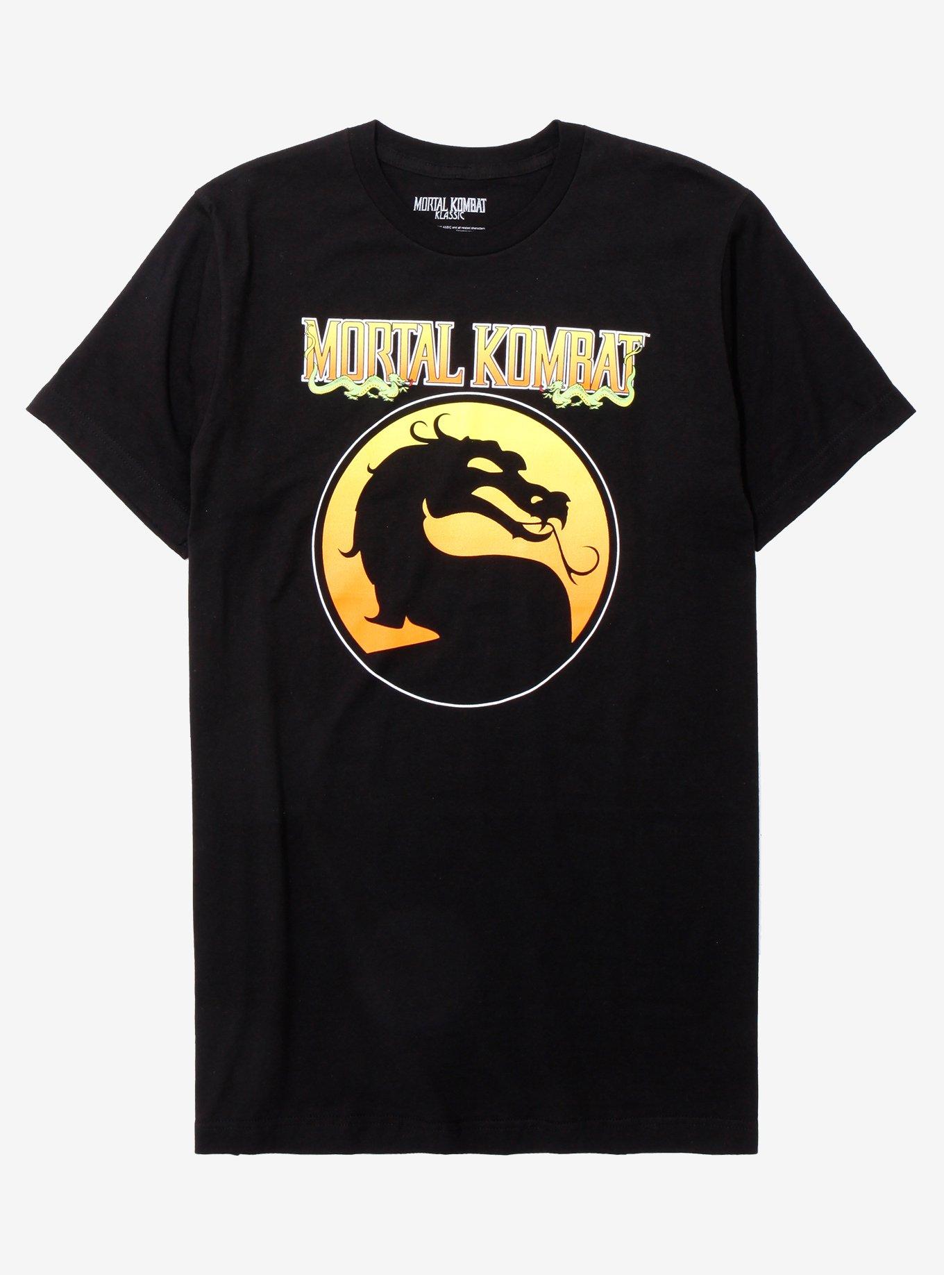 Mortal Kombat Vintage Dragon Logo T-Shirt - BoxLunch Exclusive, BLACK, hi-res
