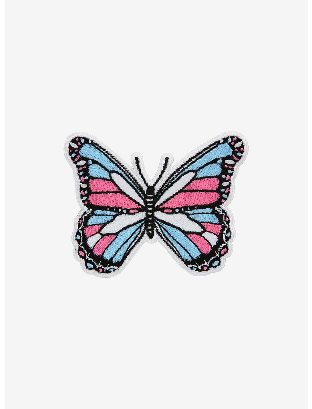 Pink & Blue Butterfly Patch, , hi-res